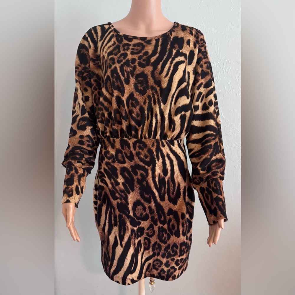 Venus leopard print mini dress